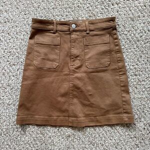 BNWOT Everlane Patch Pocket Skirt in Light Brown Size 4